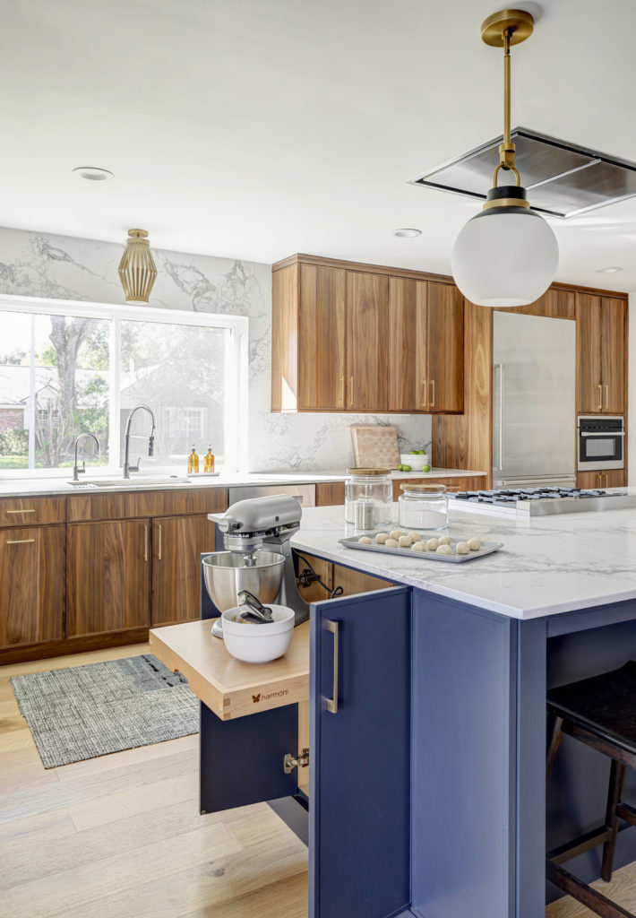 Built-in cabinet on a kitchen island