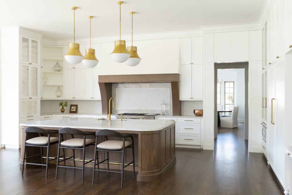 luxury kitchen with white cabinetry